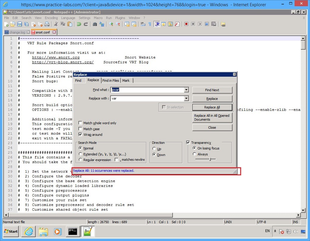 Practice Labs screenshot.
